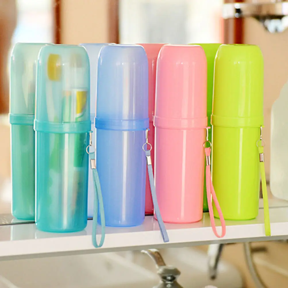 

Travel Home Cute Couple Travel Toothbrush Box Toothpaste Holder Protect Case Cup Storage Sanitary Ware Accessories