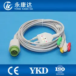 3 шт./упак. whosesale Bruker SM784, SM785 цельный 3 цельный кабель ЭКГ кабель и AHA клип leadwires