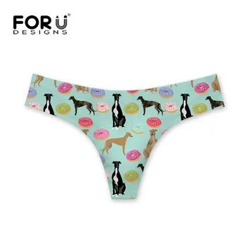 

FORUDESIGNS Sexy Women G String Thongs Boxer Dog Printing 2018 Low Waist Tanga Briefs Seamless Lingerie Female Underwear Thong