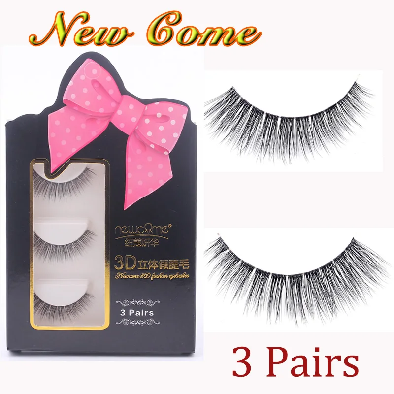 

3 Pairs 3D Handmade Thick Mink Eyelashes Natural False Eyelashes for Beauty Makeup fake Eye Lashes Extension-1