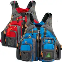 Mannen Blauw Tool Vest Vissen Zwemvest Zwemmen Reddingsvest Veiligheid Vest Survival Utility Vest