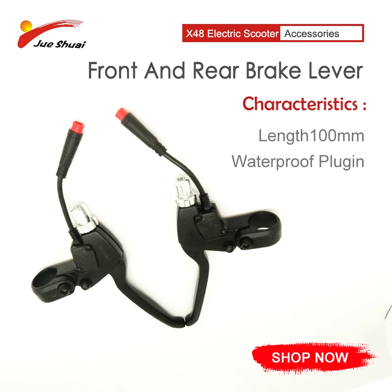 

Front And rear brake lever black color 10inch ebike high-quality waterproof plugin length100mm X48 electric scooter e scooter