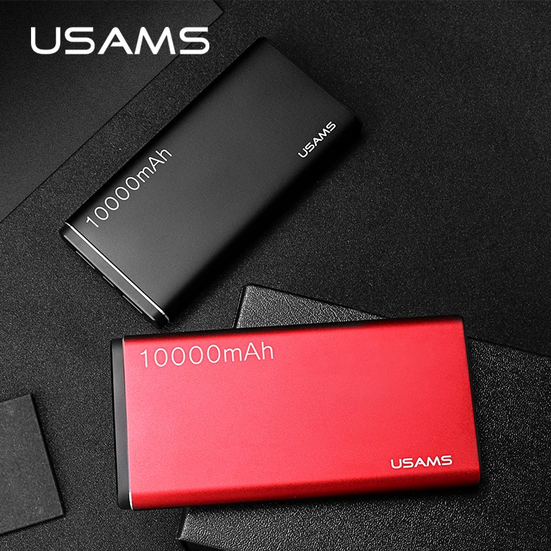 USAMS 10000 mAh портативное зарядное устройство универсальное usb для телефона|bank power|us