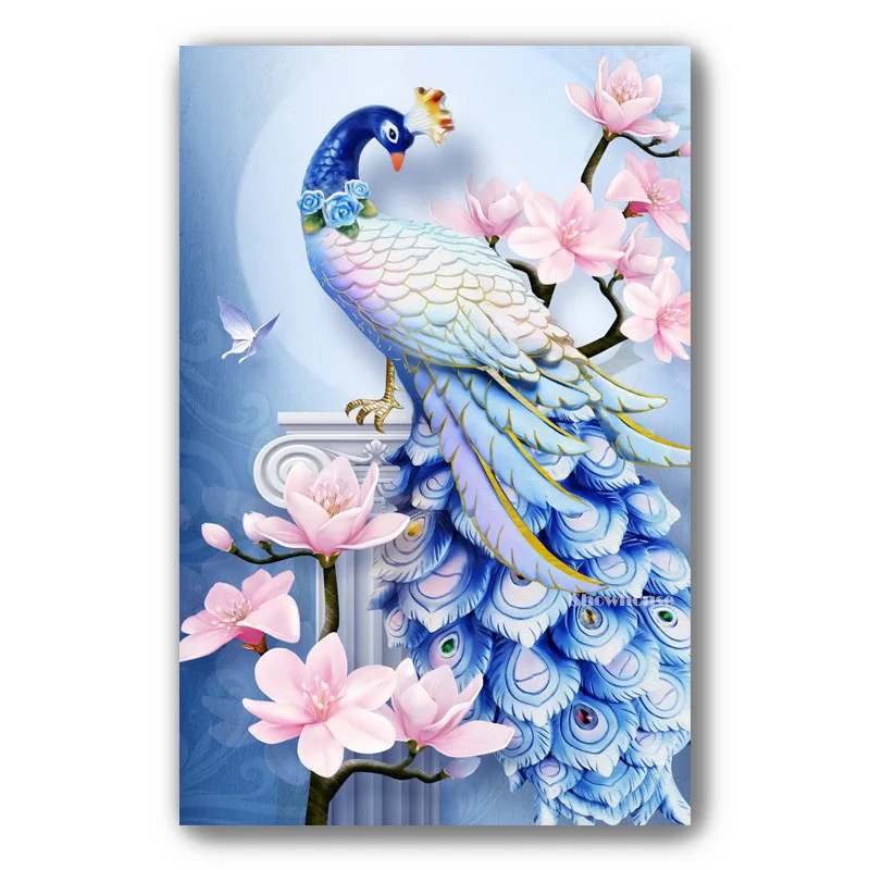 

Diamond Embroidery Peacock Animal Diamond Painting 5D DIY Scenery Cross Stitch Full Round Needlework Rhinestone Paint Home Decor