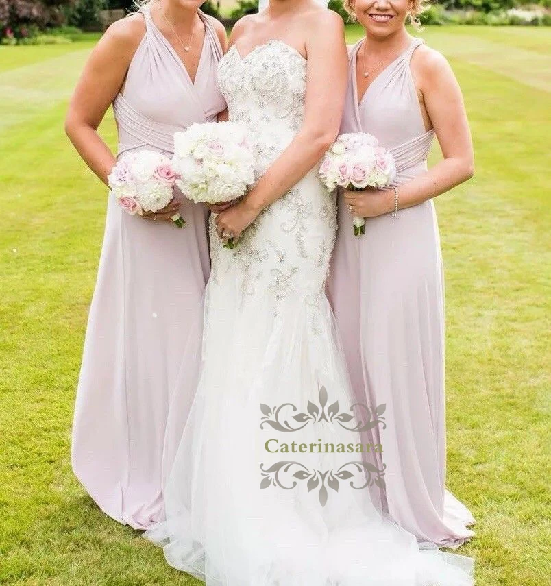 

Bling Crystals Beaded on Wedding Dresses Strapless with V Neckline Mermaid Skirt Bride Gowns Fit and Flare Shape Backless