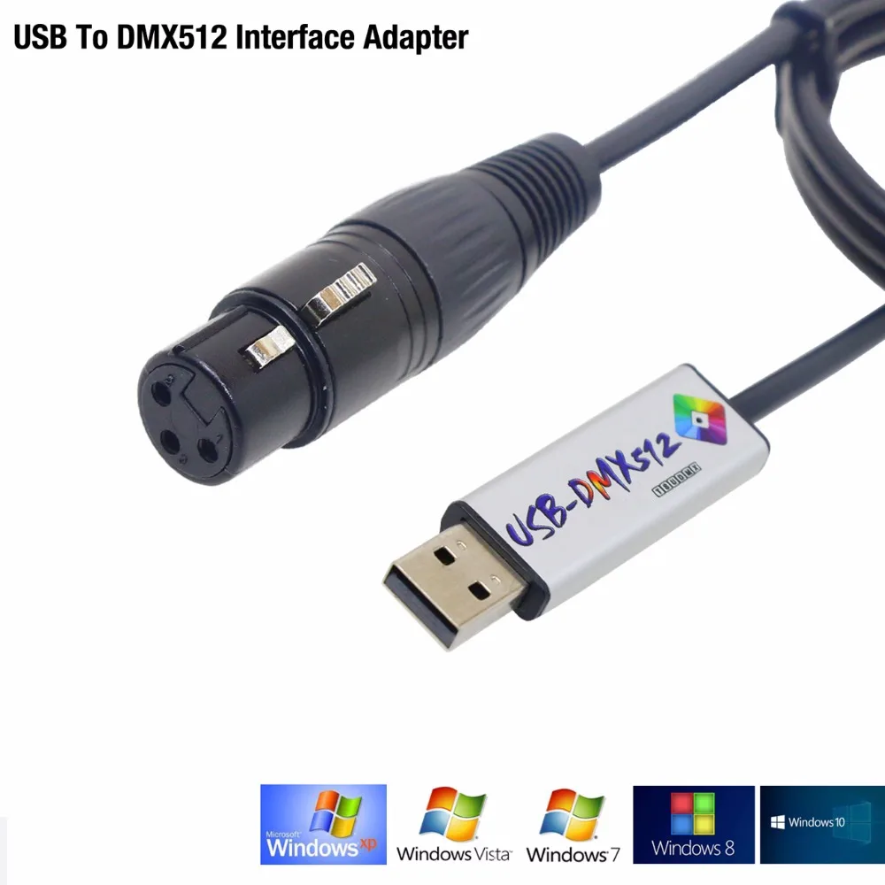 

New USB To DMX Interface Adapter Controller Computer PC Dimmer With CD Instruction Suit For Stage Effect Light