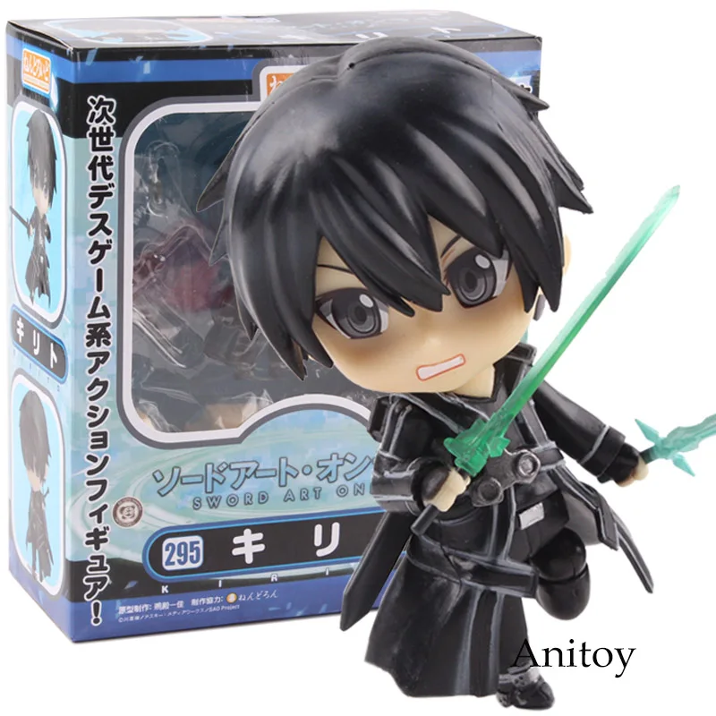 Anime Nendoroid 295 Sword Art Online Figure Kirito Kirigaya Kazuto PVC SAO Action Figures Collectible Model Toy