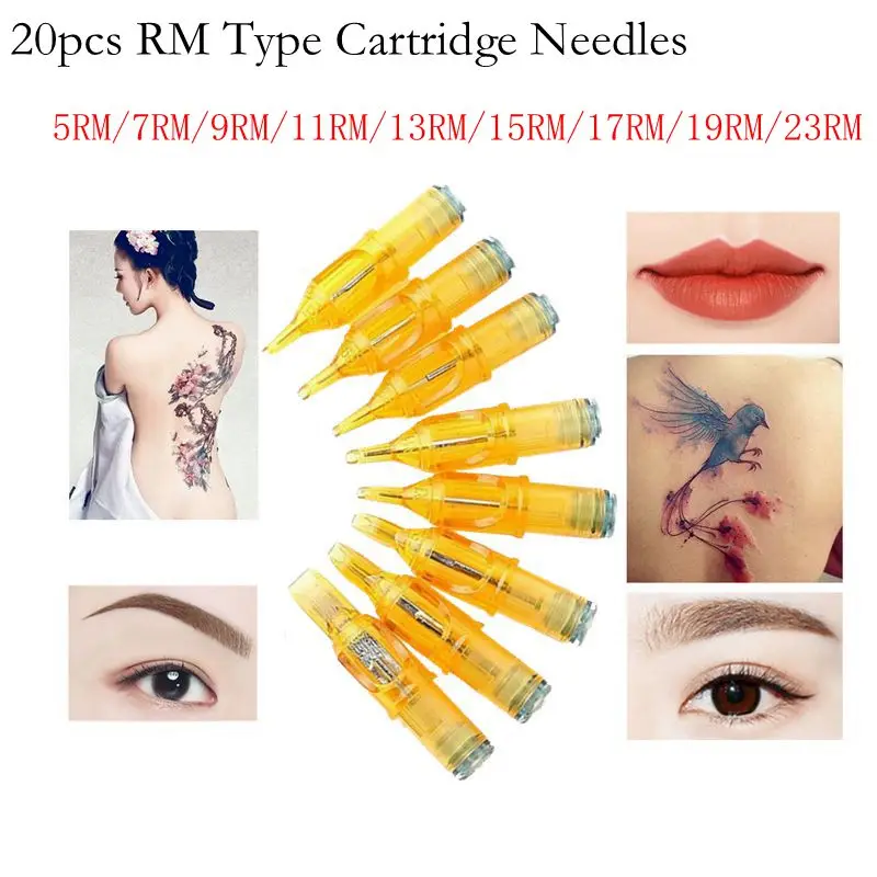 

Bfaccia 20pcs Disposable Sterilized Tattoo Cartridge Needles 5/7/9/11/13/15/17/19/23RM Semi-Permanent Makeup Tattoo Gun Machine
