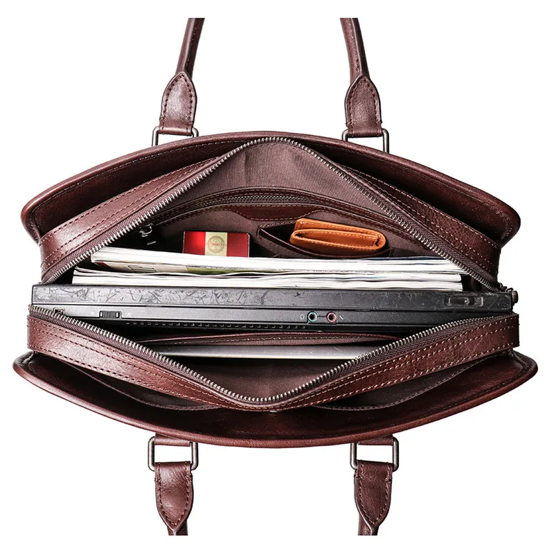 Nesitu Highend винтажный коричневый кофе Vegatable Tenned натуральная кожа A4 офисный мужской портфель сумка M9272