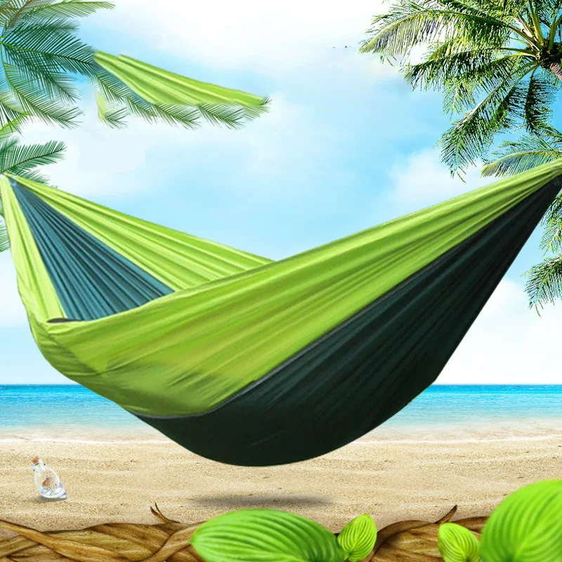

Adults Two-person Parachute Cloth Hammock Super Light And Thin Breathable Swing Leisure Tourism Outdoor Hunting Sleeping Bed