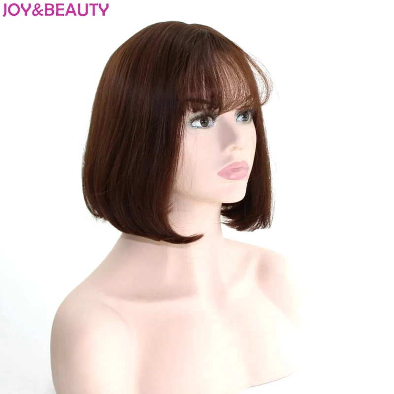 JOY& BEAUTY волосы Боб короткий волнистый парик темно-коричневый синтетический парик высокая температура волокна женский парик 12 дюймов(30 см