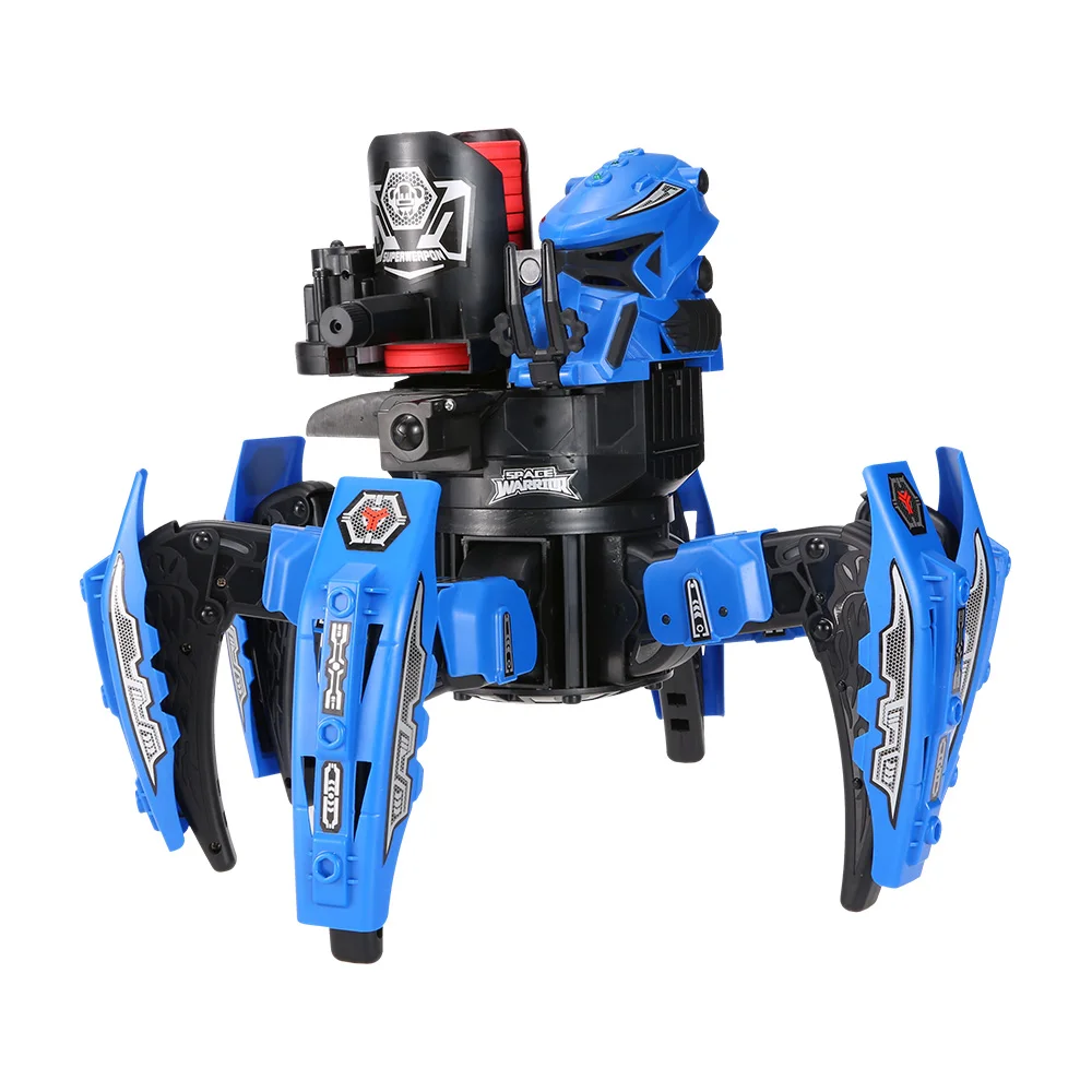 Multiplayer vs. 2.4G Remote Control Six-legged Spider Robot Cool RC Robot DIY Shooting Game Model Children Interactive Toy Gift