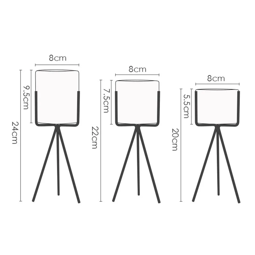Набор керамической подставки для цветов, держатель для растений, ваза из железа, керамический горшок для суккулентов, железная подставка для цветов, цветочный горшок, набор для растений