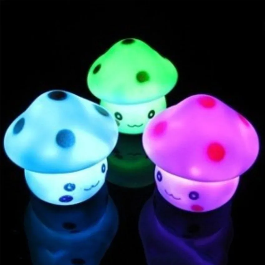 LED Night Light for Kids Colorful Mushroom Press Down Touch Room Desk