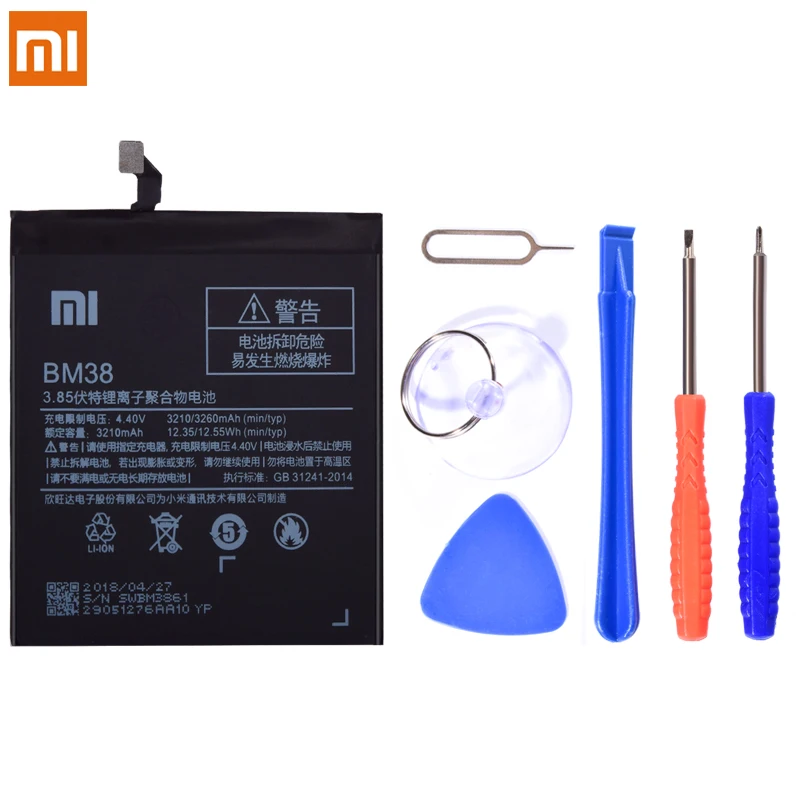 BM33 BM35 BM36 BM37 BM38 батарея для Xiaomi Mi 4i 4C 4S 5S плюс оригинальная замена мобильного телефона литий-ионная батарея+ Бесплатные инструменты