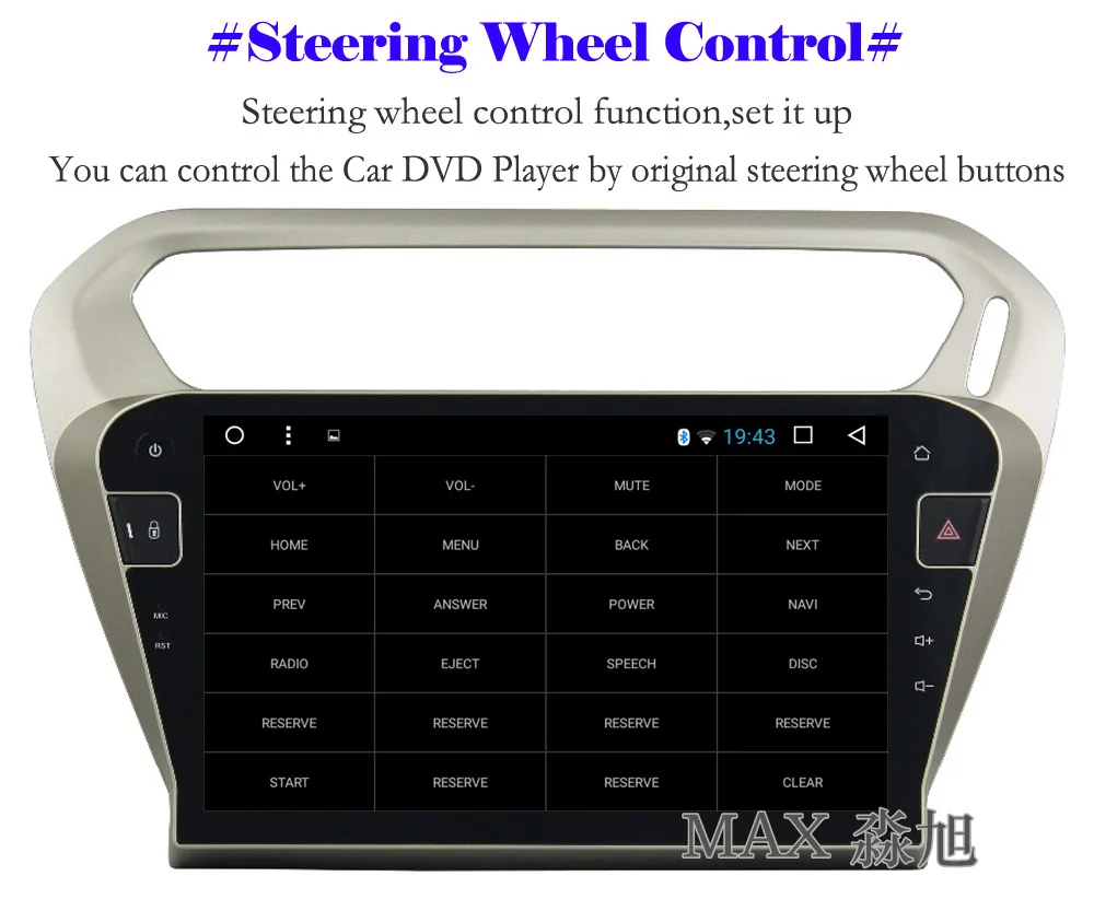 Perfect MAX Android 8.1 Car DVD Player for Peugeot 301 /Citroen Elysee 2014 2015 2016 Car Radio BT 3/4G WiFi SWC GPS Navigation System 10