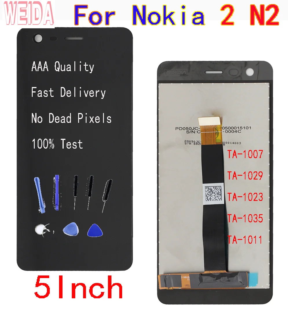 ЖК дисплей WEIDA 5 дюймов для Nokia 2 N2 TA 1007 1029 1023 1035 сенсорный экран с цифровым