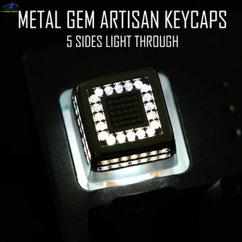 

DIY Translucent ESC R4 Metal Keycaps for Mechanical keyboards OEM Backlit Metal Gem Artisan Keypress F zone for Gaming Keyboard