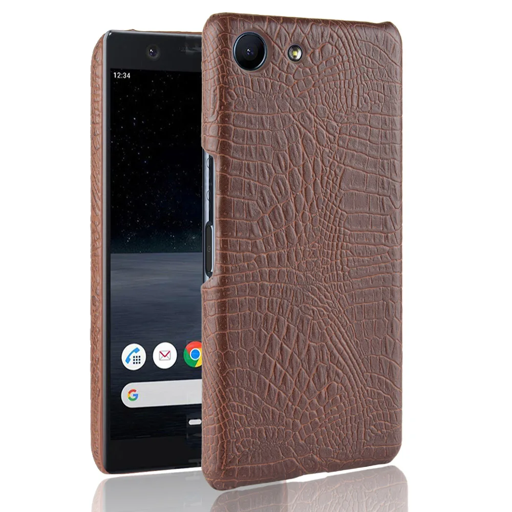 For Sony Xperia ACE SO-02L Case Luxury Retro Crocodile PU Leather
