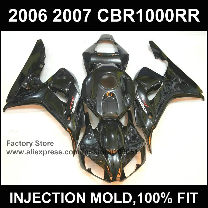 

Custom ABS Motorcycle Fairings kit for HONDA 2006 2007 CBR1000RR 06 07 CBR 1000 RR fireblade injection full black fairing sets