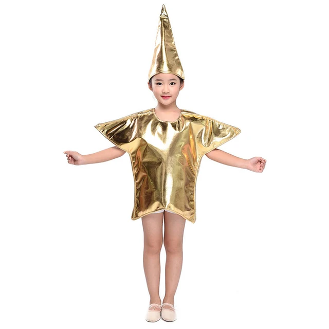 Maravilloso Circo Árbol de tochi Disfraz de estrella dorada para niños y niñas, vestido de lujo, atuendo de  estrella de cinco puntos, fiesta de navidad - AliExpress