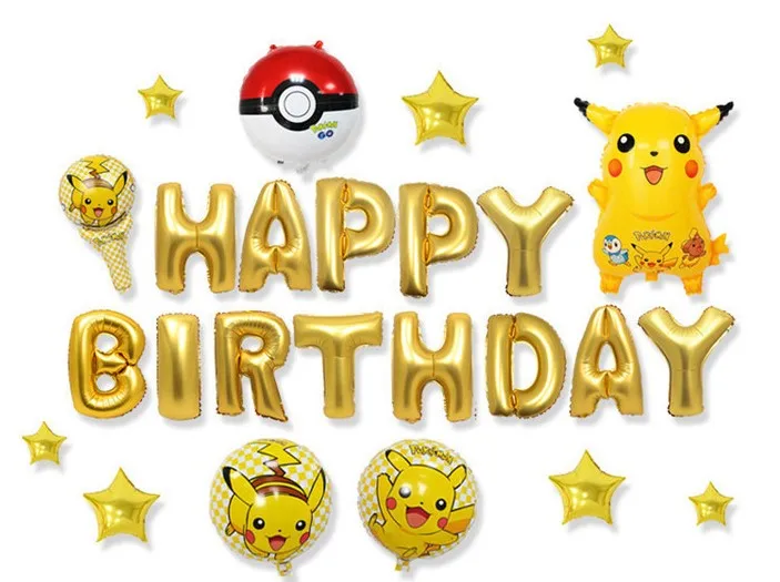 25 Pcs Pokemon Joyeux Anniversaire Parti Baby Shower Fille Cas Ballon Gonflable Parti Decoration Enfants Premier Anniversaire Luftballons Aliexpress