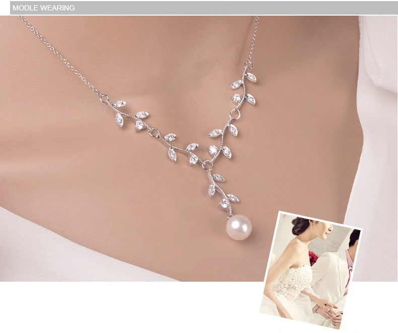 ZHBORUINI жемчужное ожерелье натуральный пресноводный жемчуг колье ожерелье лист кулон 925 стерлингового серебра ювелирные изделия для женщин подарок