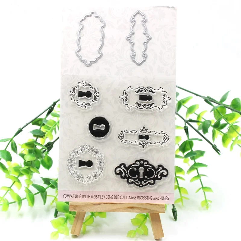 

KSCRAFT Frame Transparent Clear Silicone Stamp And Cutting Dies Set for DIY scrapbooking/photo album Decorative 1024