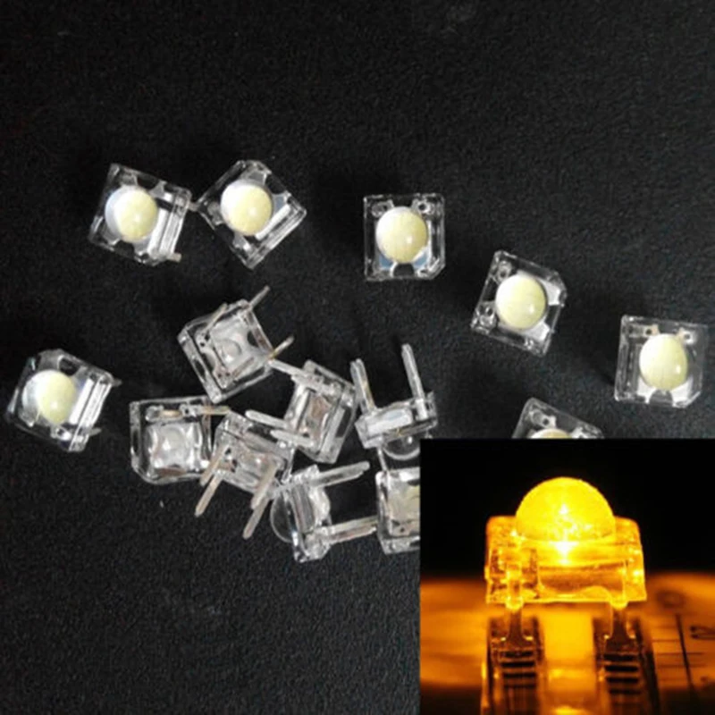 

20Pcs 5mm F5 Piranha LED Yellow Round Water Clear Head Super Flux Ultra Bright Lens LED Light Emitting Diode Lamp Through Hole