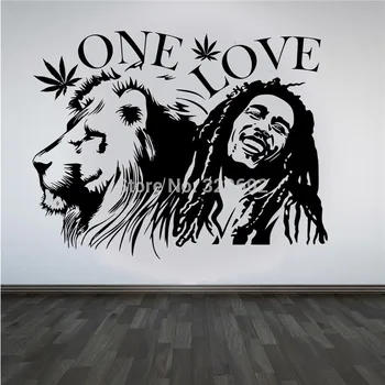 

Bob Marley Lion Zion "ONE LOVE" Marijuana Quote Wall Sticker Decal Vinyl Wall Art Mural