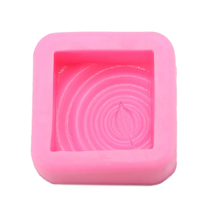 1pc 3D Square Shape Design Hand Made DIY Silicone Mold Soap Candle Muffin Baking Leaf Shaped Molds Fondant Cake Decorating Tools