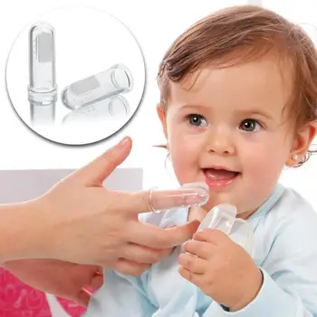 

Hot Sale 1PC Kids Finger Toothbrush Baby Infant Soft Silicone Finger Toothbrushes Teeth Rubber Massager Brush