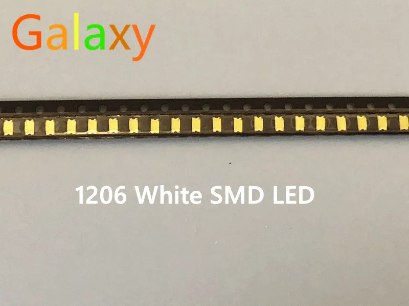 100 pcs SMD SMT 1206 Super bright WHITE LED lamp Bulb GOOD QUALITY