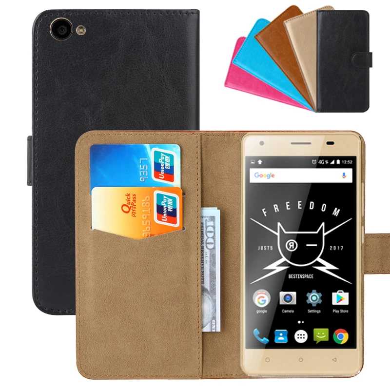 Luxury Wallet Case For Just5 Freedom M303 PU Leather Retro Flip Cover