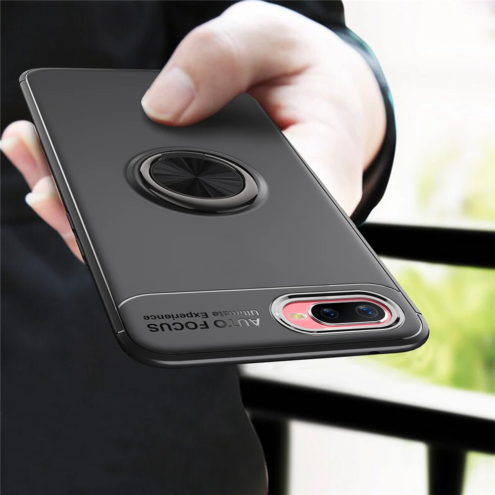 

For OPPO Realme C2 Case Finger Ring Magnetic Bracket Soft TPU Silicone Back Cover For OPPO A1K Case Shockproof Fundas