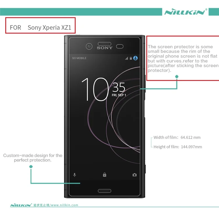 2 шт./лот для SONY Xperia XZ1 Защитная пленка NILLKIN матовая/прозрачная HD Глянцевая Защитная пленка для SONY Xperia XZ1 Compact