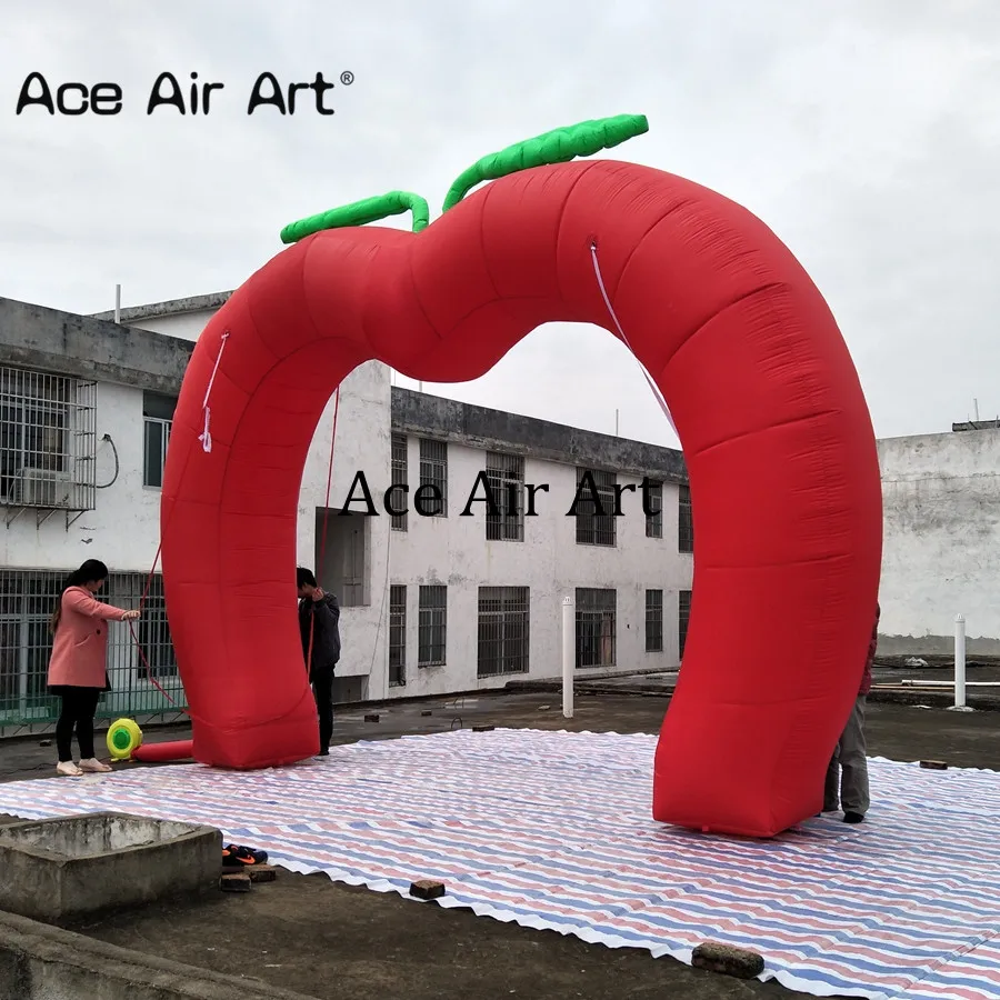 custom attractive red inflatable apple arch inflatable apple model for fruit promotion and advertis