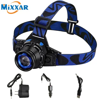 

Dropshipping Headlamp Q5 Waterproof LED Headlight Bright Built-in Lithium Battery Rechargeable Head lamps 3 Modes Zoomable Torch