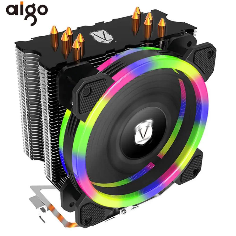 

Aigo 5 Heatpipes CPU Cooler Radiator Led RGB TDP 280W Heat Sink AMD Intel Silent 120mm 4Pin PC CPU Cooling Cooler Heatsink Fan