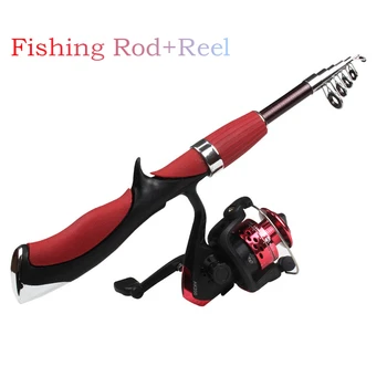 

LEO Mini Portable 1.4M Ultralight Telescopic Ice Rock Fishing Rod + Spinning Fishing Reel Sets