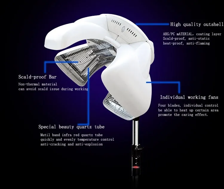 Классический красный инфракрасный подогреватель волос count701 салон использовать лечение волос машина фен тепловой treament машина Цвет белый