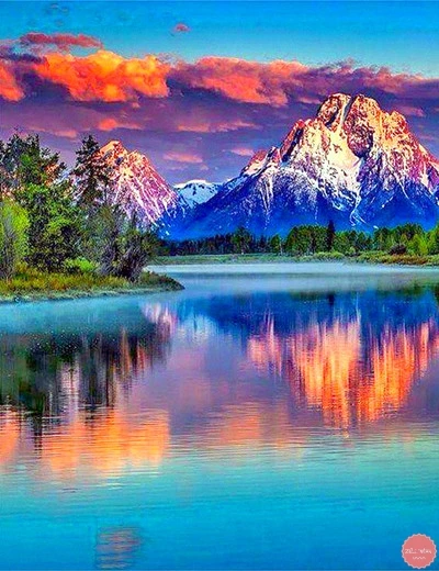 Diamond Embroidery Mountain Scenery Cross Stitch Full Square/Round diamond painting rhinestones love gift wedding | Дом и сад
