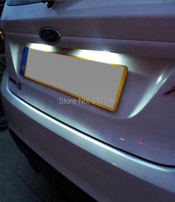 2 шт. 18-SMD светодиодный фонарь для номерного знака без ошибок для Ford Explorer Escape Fusion MKC