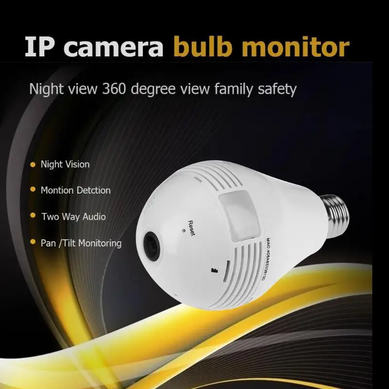 

IP Camera Light Bulb Monitor 1080P 2MP Night Vision 360 Degree View Home Security Camcorder Video Recorder