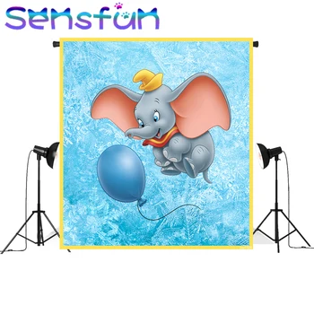 

Sxy1529 Newborn Baby Shower Birthday Party Backdrop Cartoon Dumbo Backgrounds For Photo Studio 7x5FT