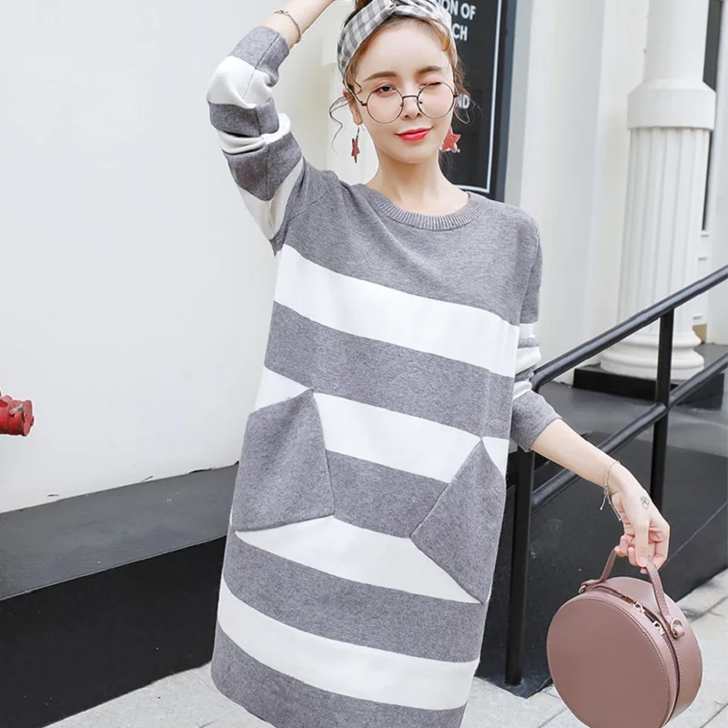 

new spring/autumn maternity clothing maternity sweater knitted o-neck sweater pregnacy women's sweaters one size