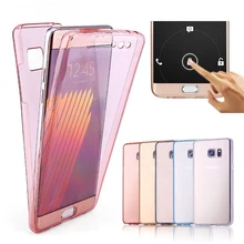 

Note5 Crystal Touch Full body Transparent Case for Samsung Galaxy Note 5 Cover Soft 360 Silicone Phone bag Cases for SM N9200