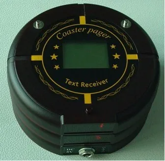 Текстовое сообщение coaster pager, приемник системы вызова очереди, беспроводной пейджер, показывающий текстовое сообщение, ждать, чтобы взять еду POCSAG pager