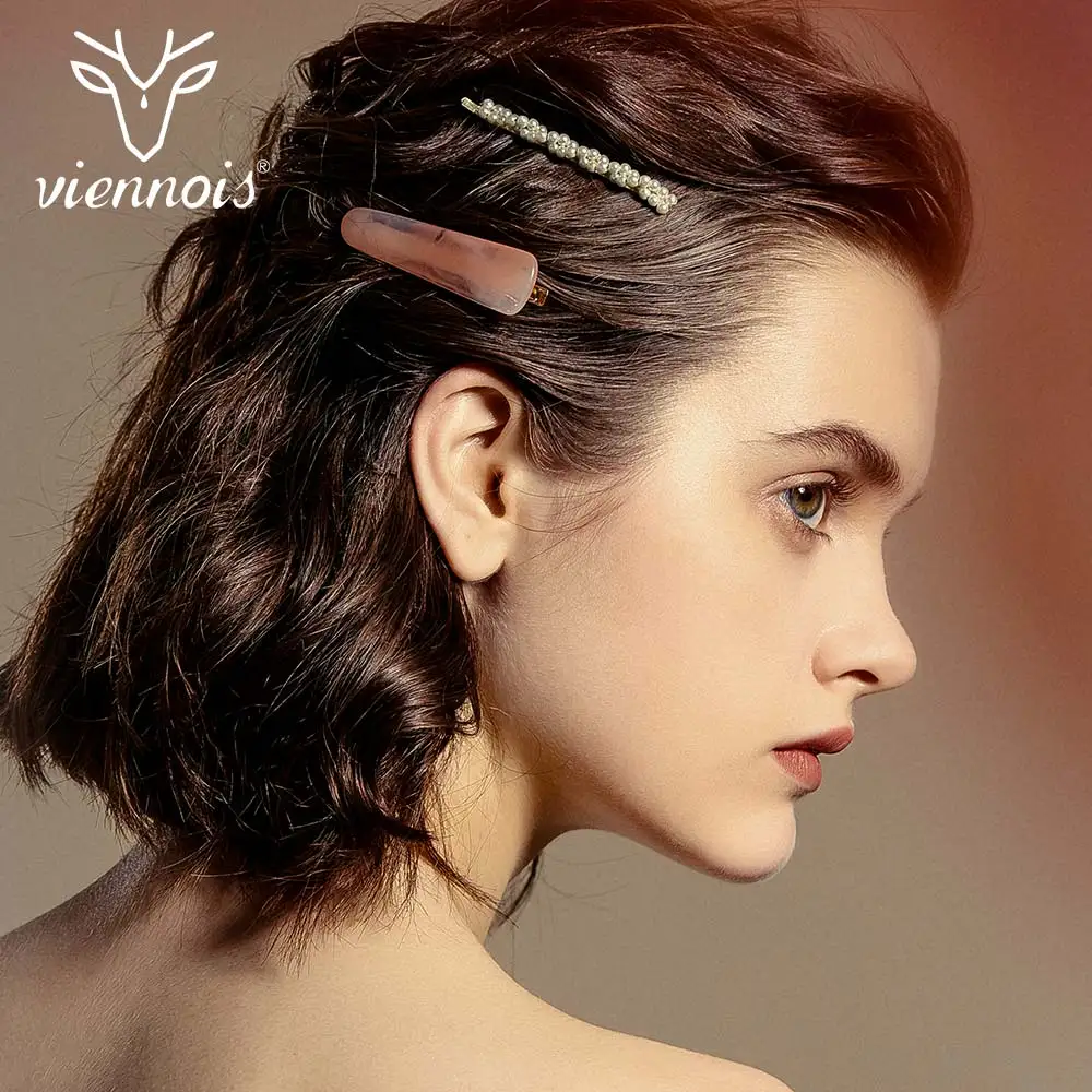 

Viennois Simulated Pearl Streamer Hair Clip For Women Elegant Korean Design Stick Hairpin Hair Card Styling Accessories