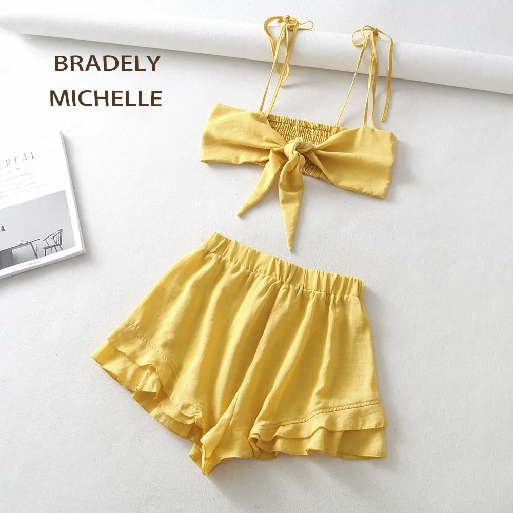 Женский комплект из двух предметов BRADELY michile топ и штаны летняя одежда